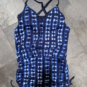 Athleta Tankini Top - Tie Dye and Blue Polka Dots